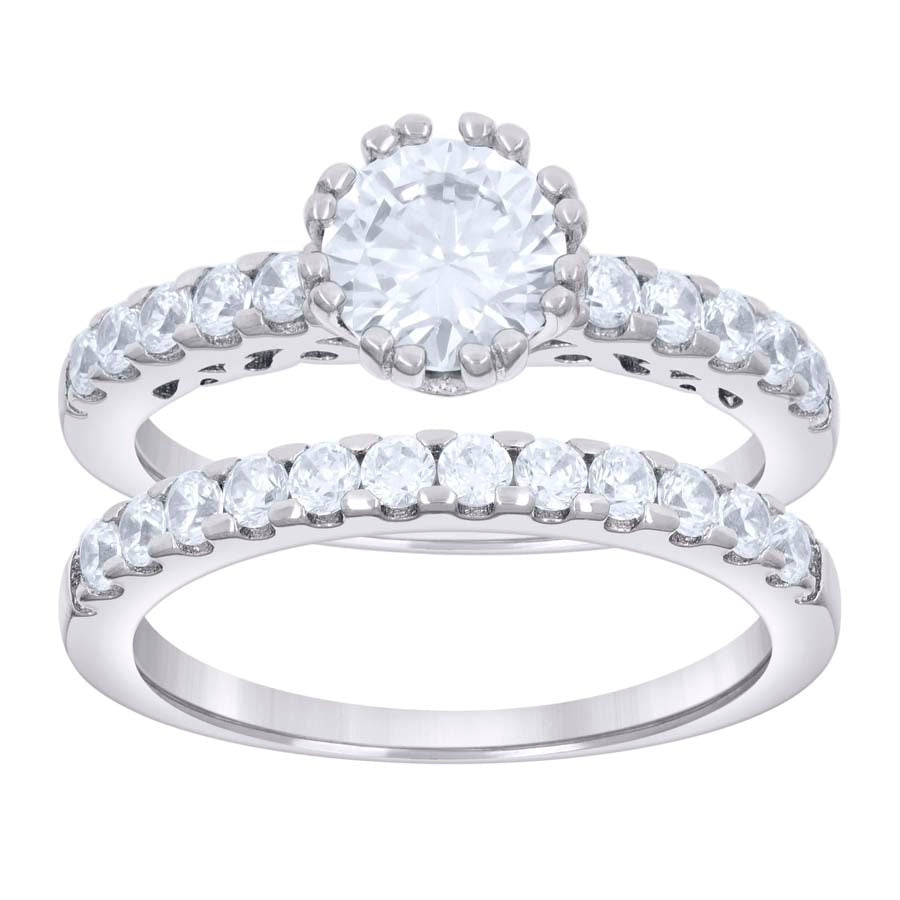 925 Sterling Silver Ring S6-S9 Moissanite Ctw R:1.