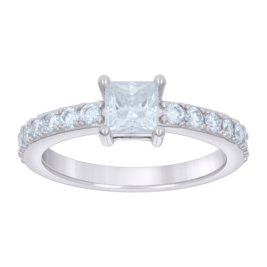 925 Sterling Silver Ring S5-S10 Moissanite Ctw R:0