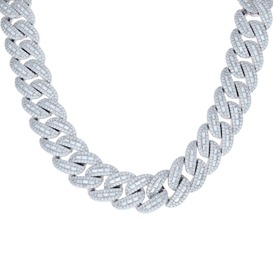 925 Sterling Silver Moissanite Chain 20mm