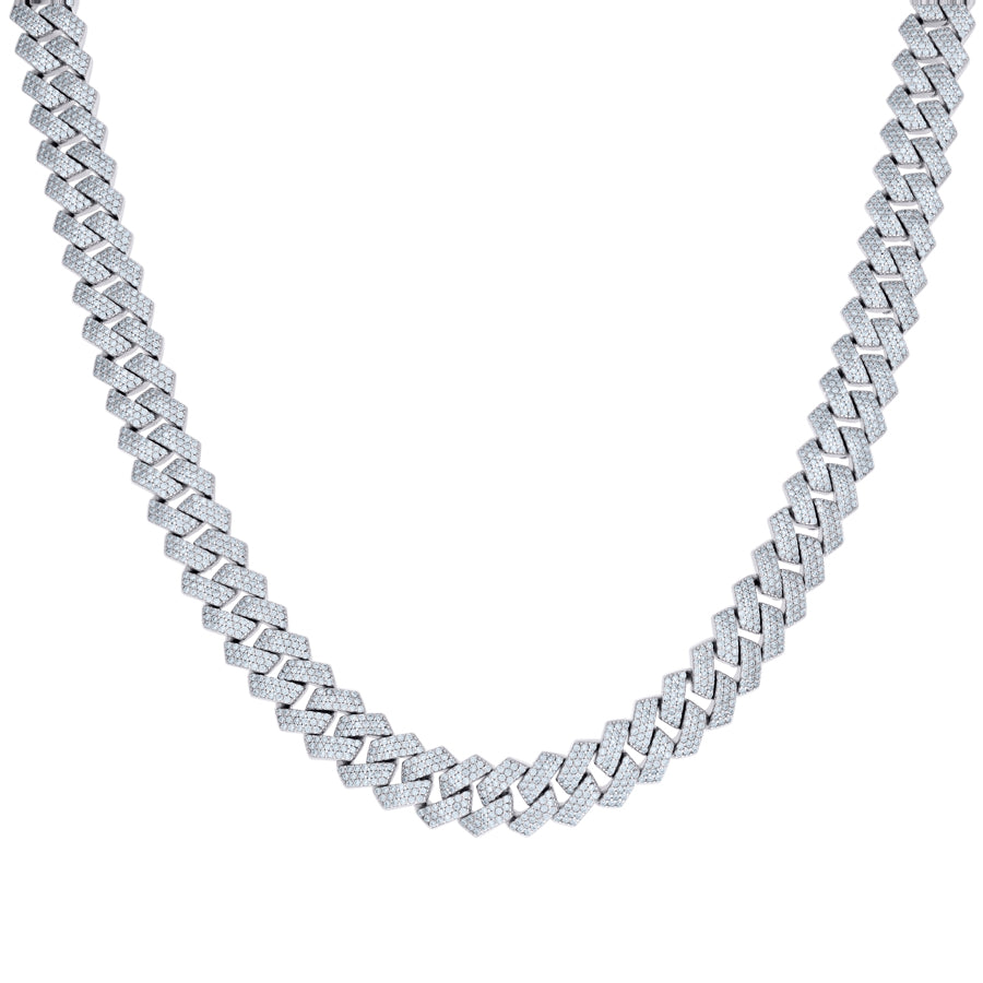 925 Sterling Silver Moissanite Chain 10mm