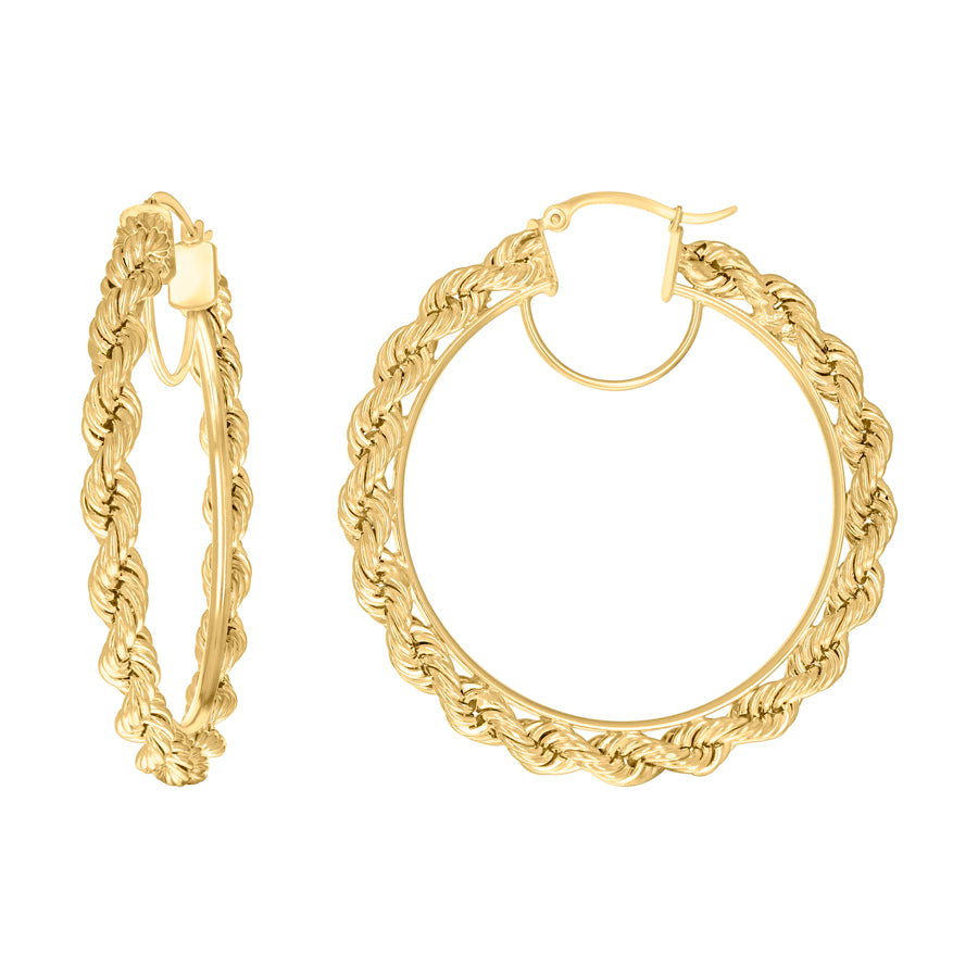 10Kt Gold Fancy Hoop Earrings 5mm
