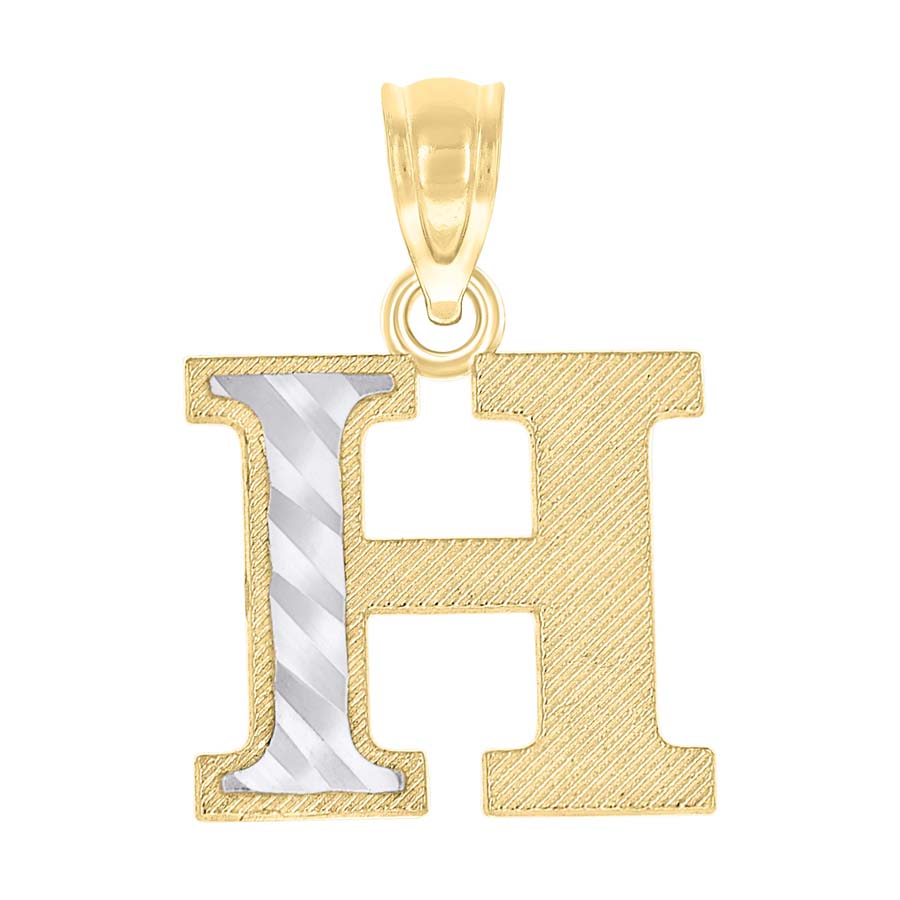 10K Gold Initial Letter "H" Pendant