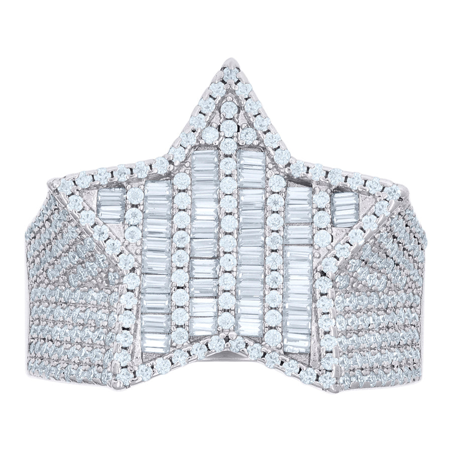 925 Sterling Silver R:1.30Ctw, B:1.17Ctw Moissanit