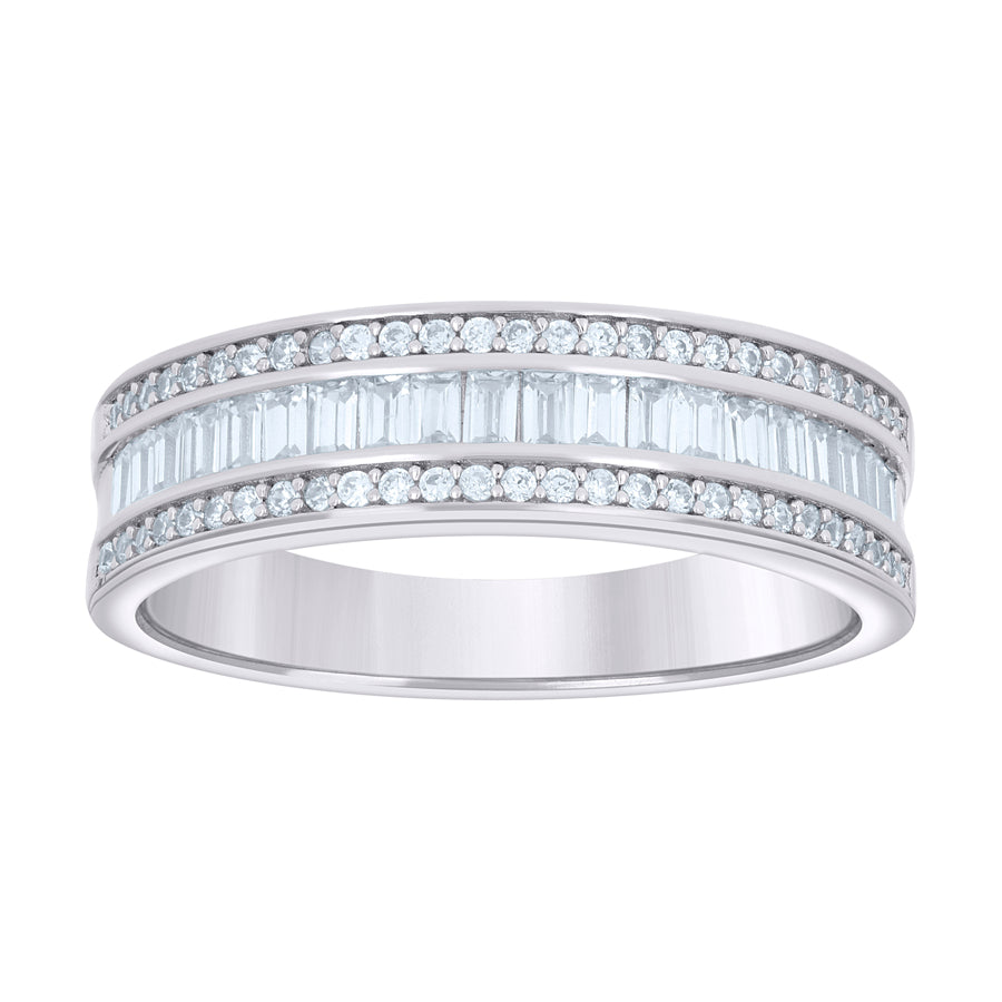 925 Sterling Silver 1.20Ctw Moissanite Ring Band S