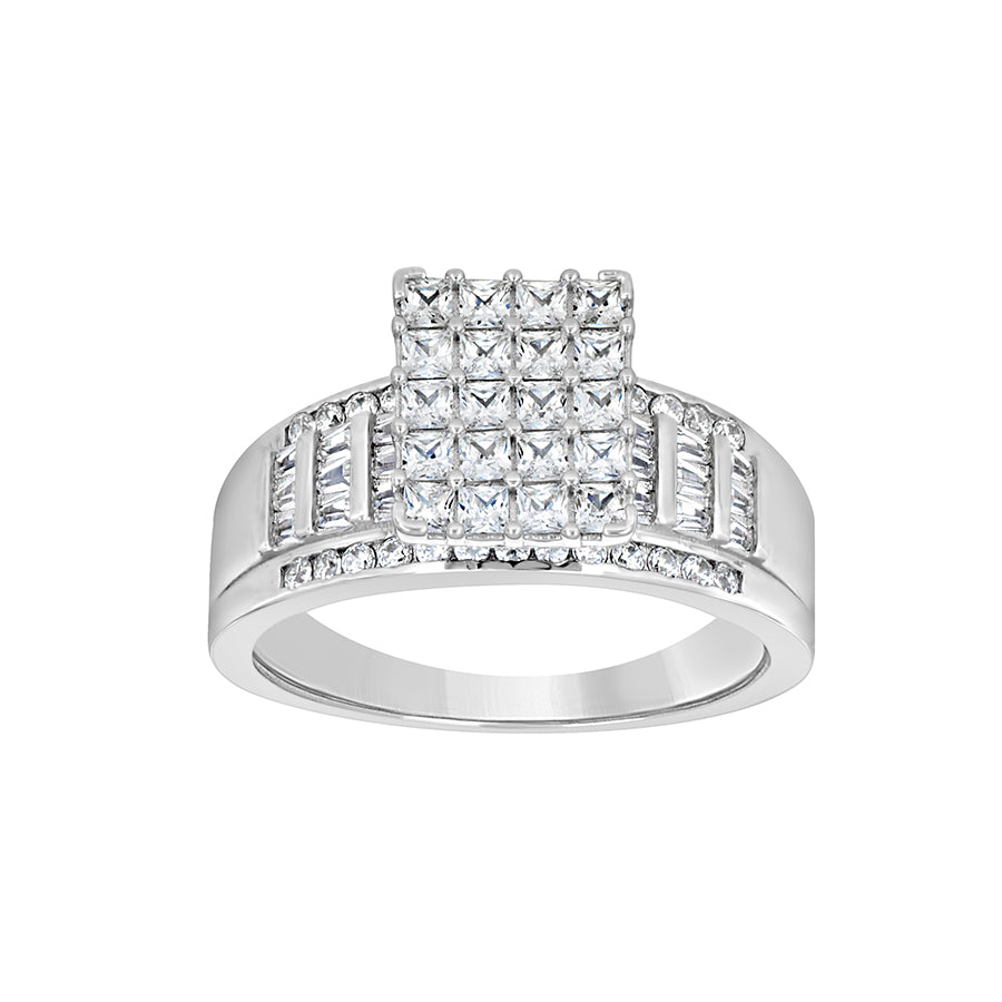 925 Sterling Silver Cinderella Cz Ring S6-S11