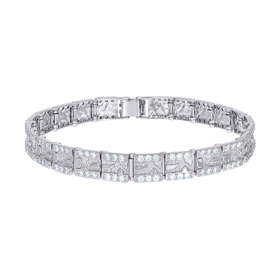 925 Sterling Silver Moissanite Bracelet 8mm