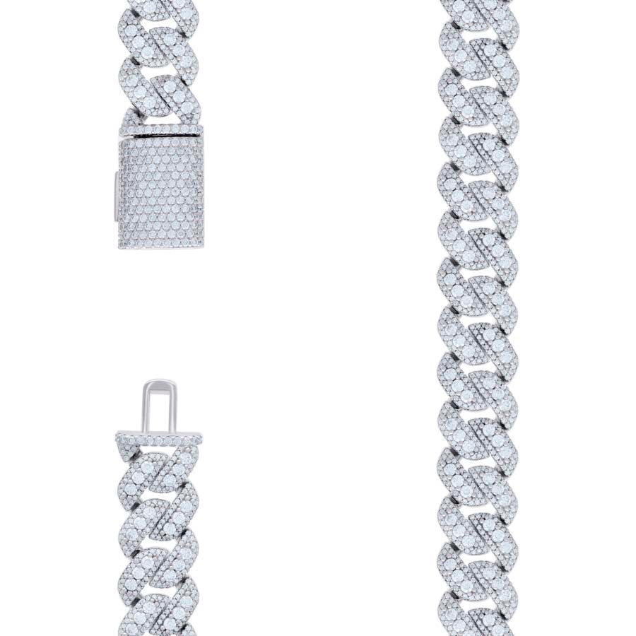 925 Sterling Silver Moissanite Necklace 14mm