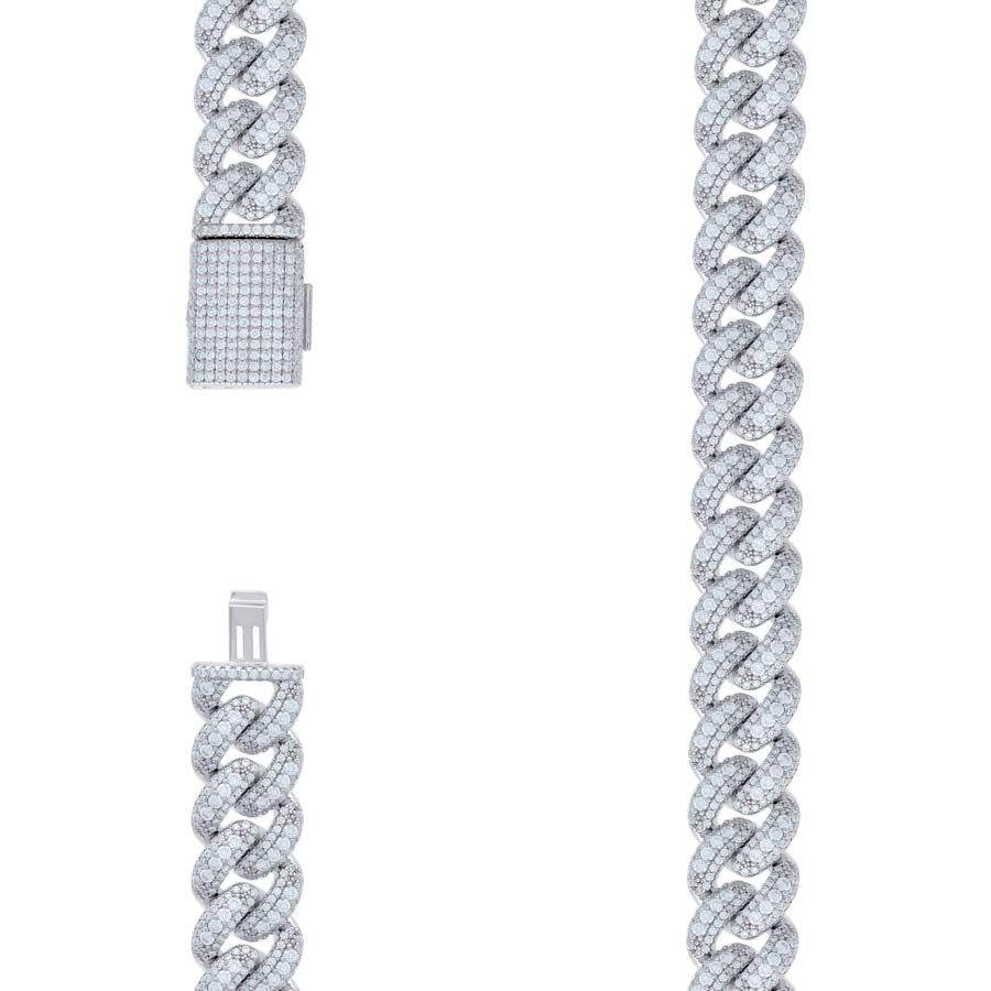 925 Sterling Silver Moissanite Necklace 12mm