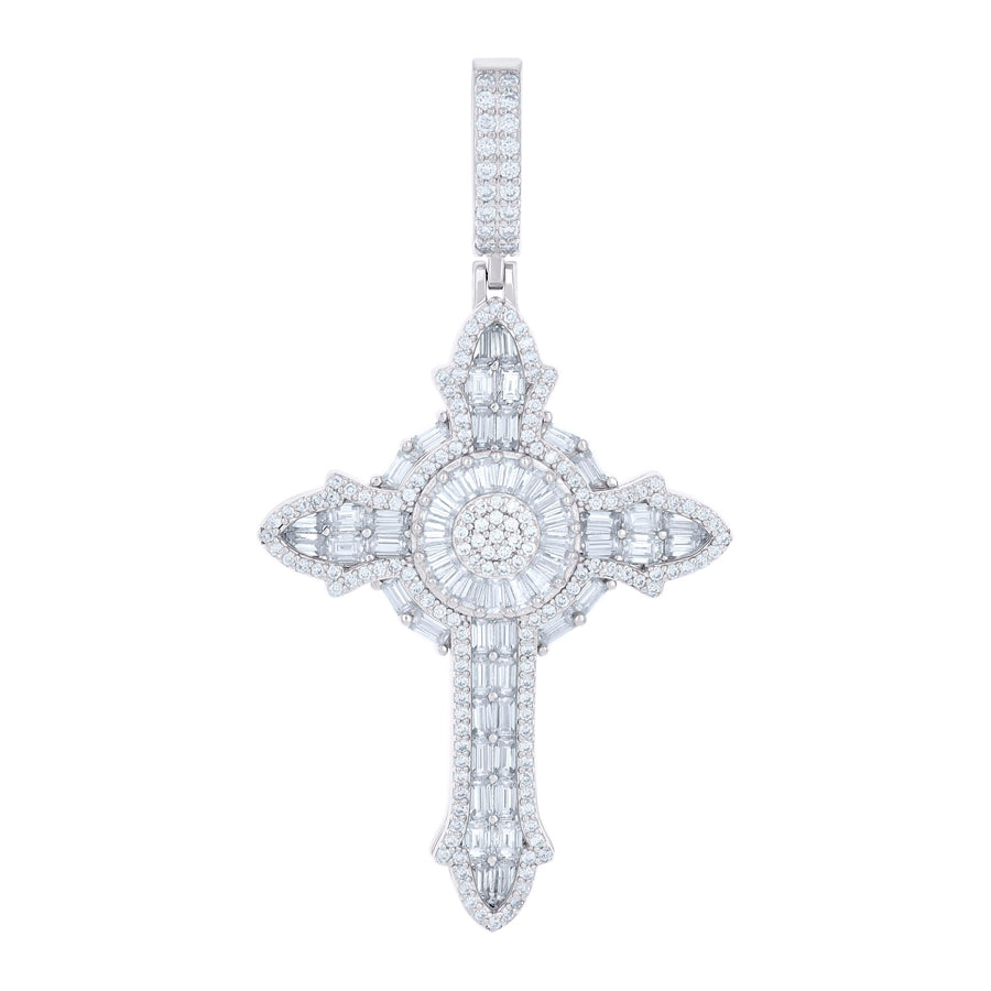 925 Silver Pendant 45mm Moissanite Ct R:0.97 , B: