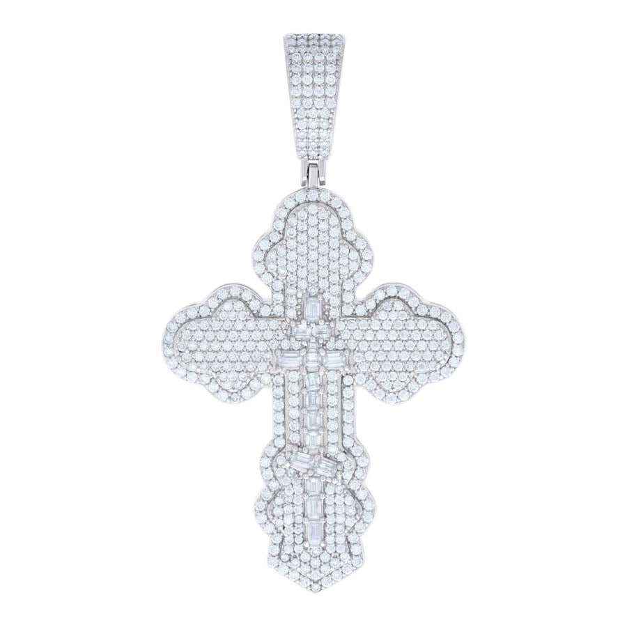 925 Silver Pendant 45mm Moissanite Ct R:2.54 , B: