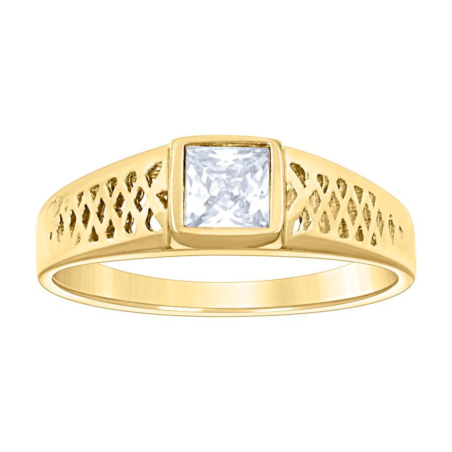 14Kt Gold Cz Baby Ring
