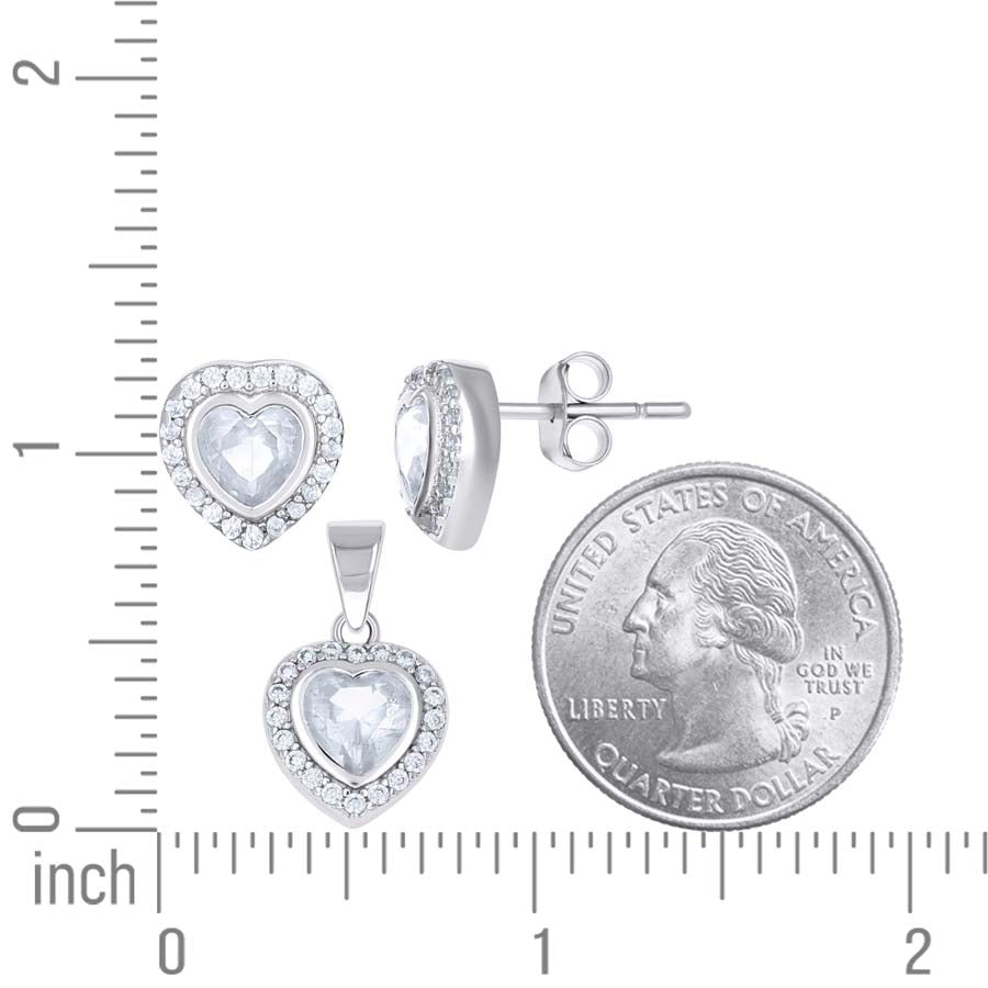 925 Sterling Silver Cz Set