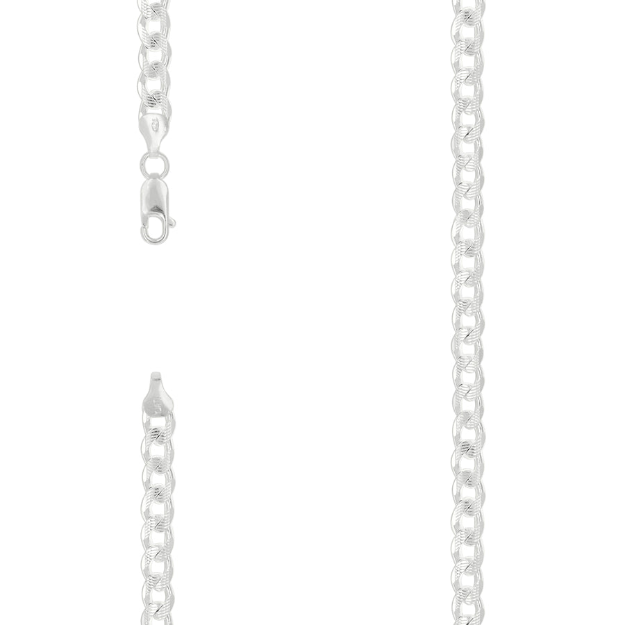 925 Sterling Silver Solid Pave Classic Cuban Chain Silver 180 7mm