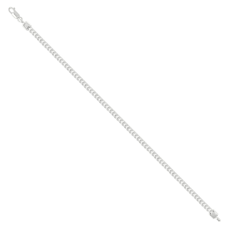 925 Sterling Silver Hollow Franco Chain Silver 100 3.5mm