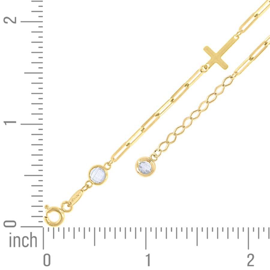 14Kt Gold Bracelet 8" (7"+1")
