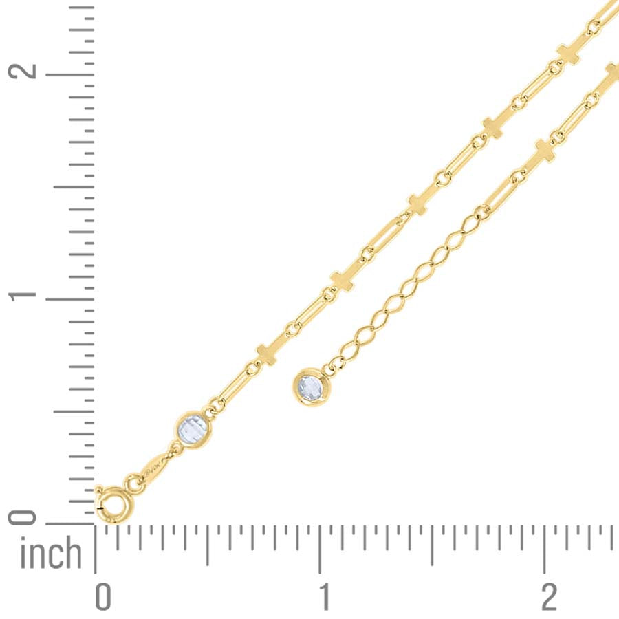 14Kt Gold Bracelet 8" (7"+1")
