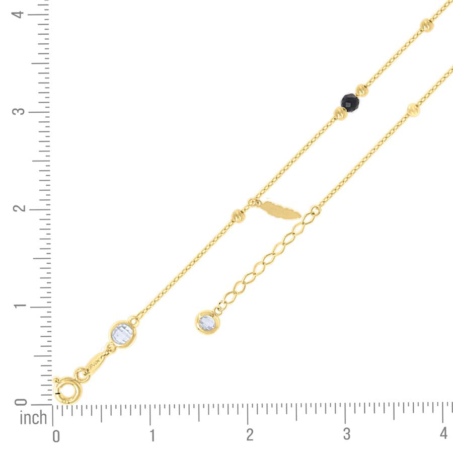 14Kt Gold Anklet 10" (9"+1")