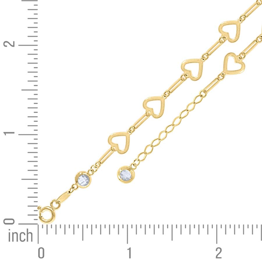 10Kt Gold Bracelet 8" (7"+1")
