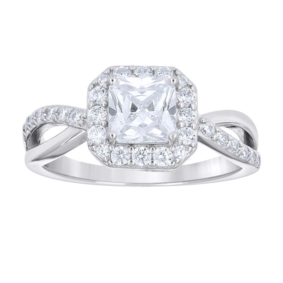 925 Sterling Silver Cz Ring S6-S10