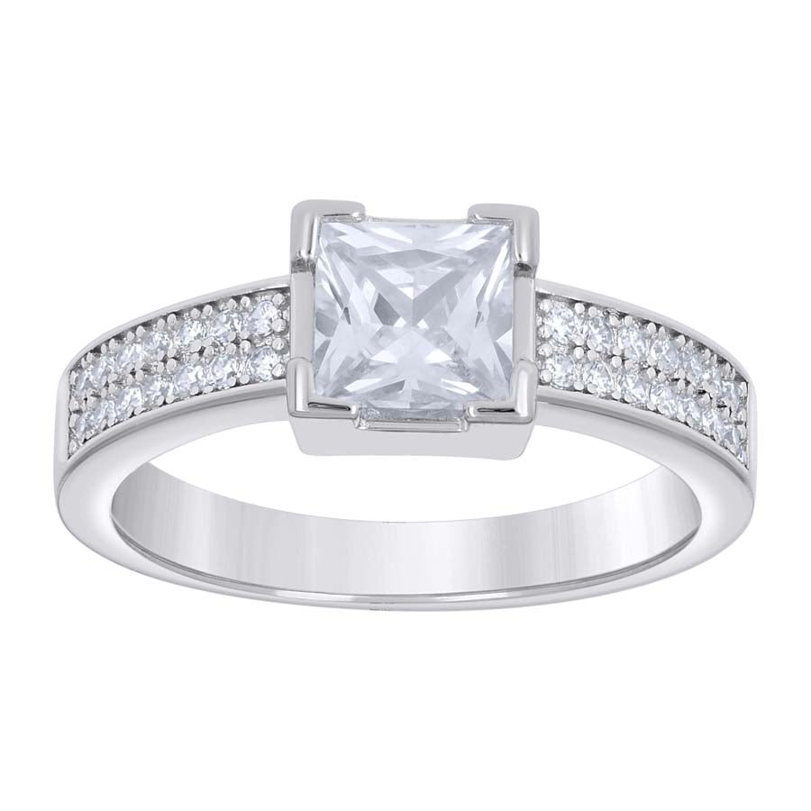 925 Sterling Silver Cz Ring S5-S10