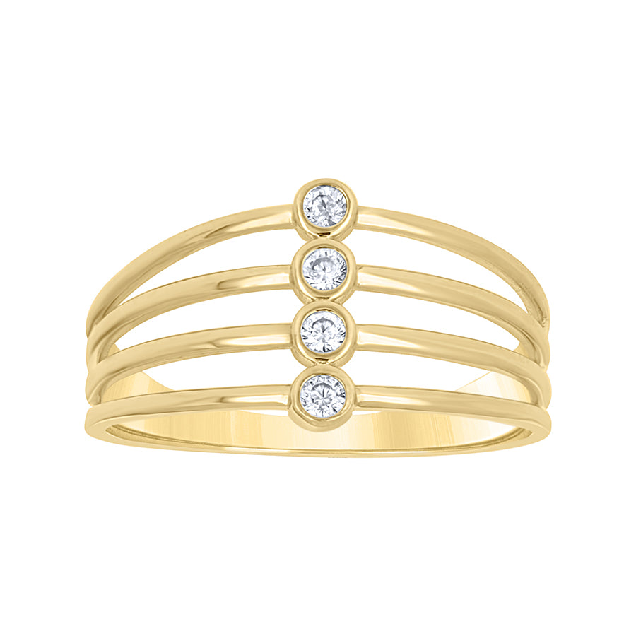 14Kt Gold Cz Ring S7