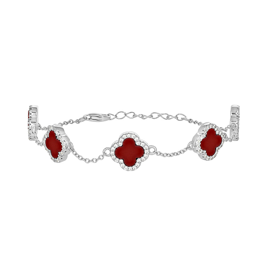 925 Sterling Silver Cz Bracelet 8" (7"+1")