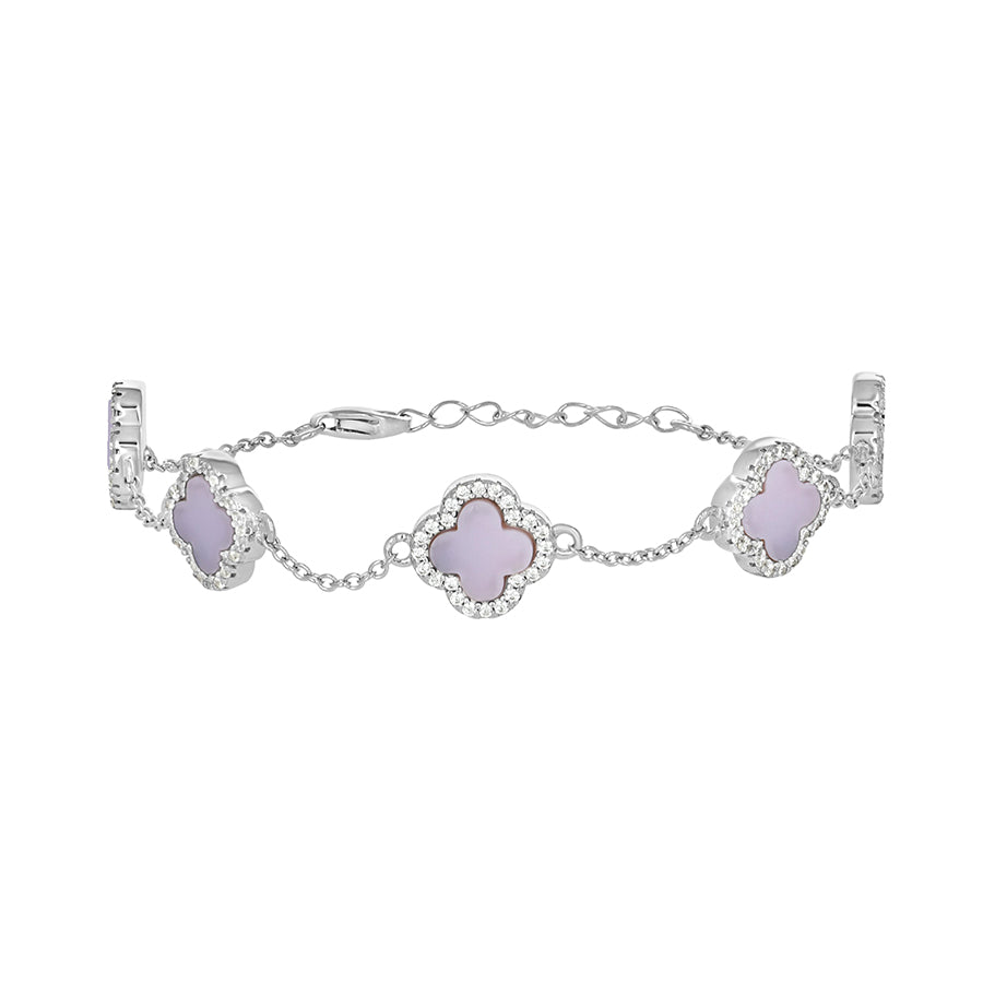 925 Sterling Silver Cz Bracelet 8" (7"+1")