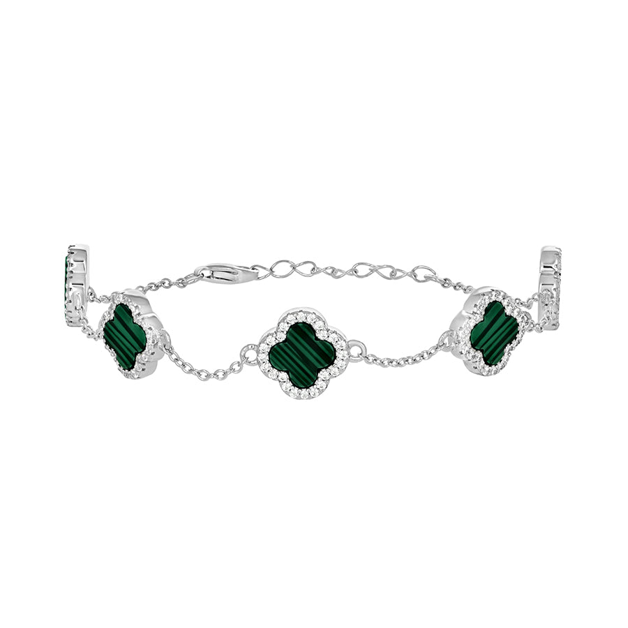 925 Sterling Silver Cz Bracelet 8" (7"+1")