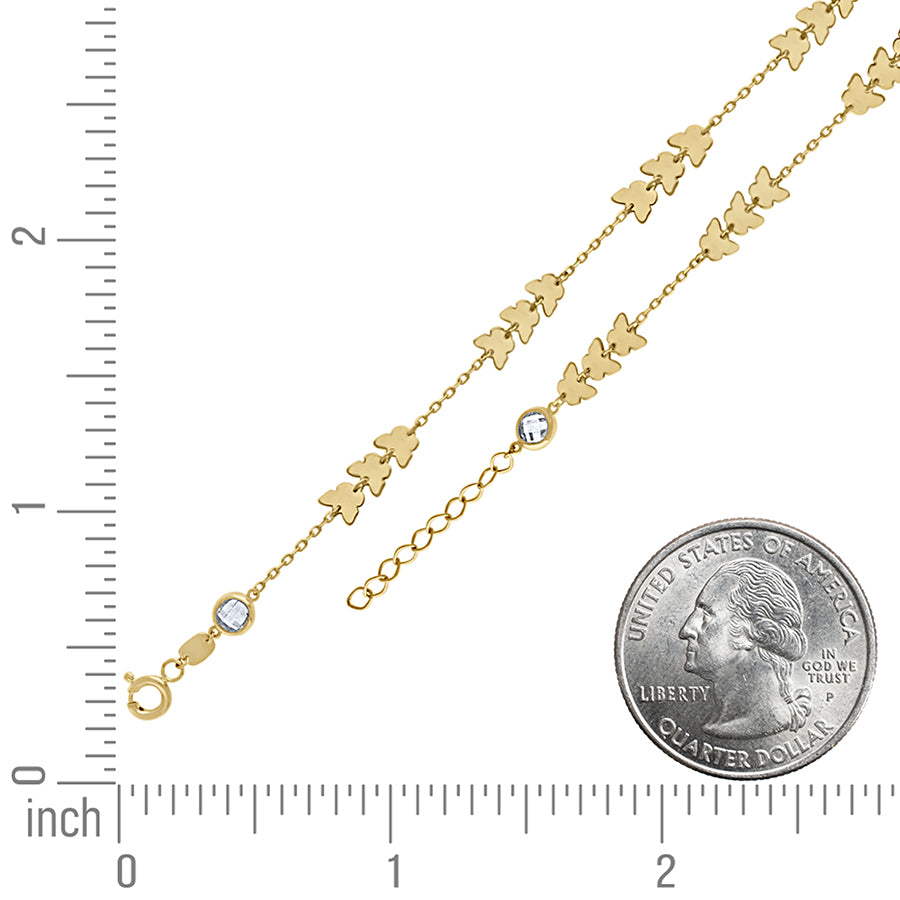 14Kt Gold Anklet 10" (9"+1")