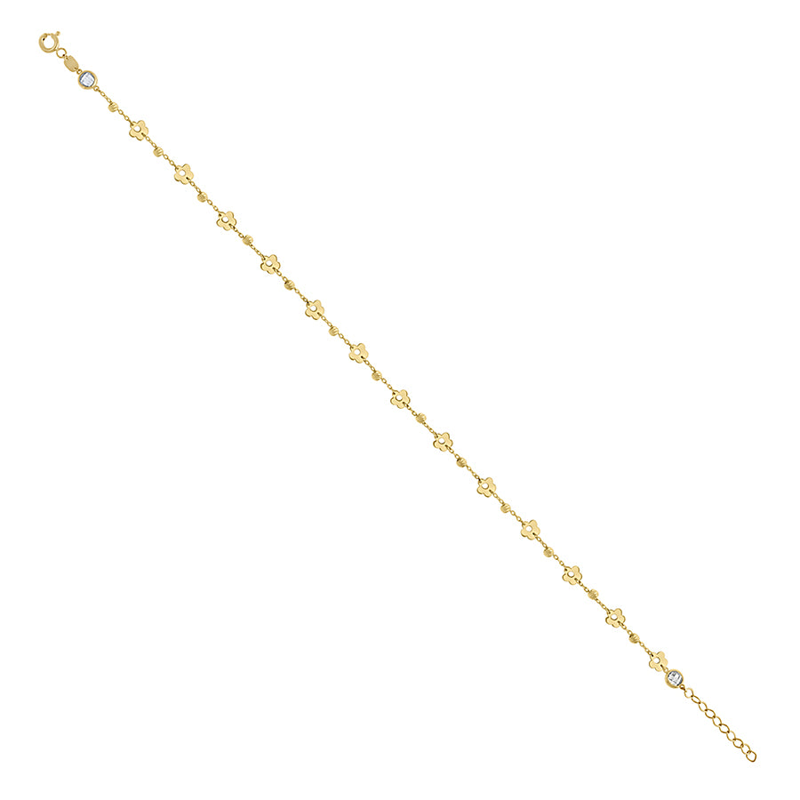 14Kt Gold Anklet 10" (9"+1")