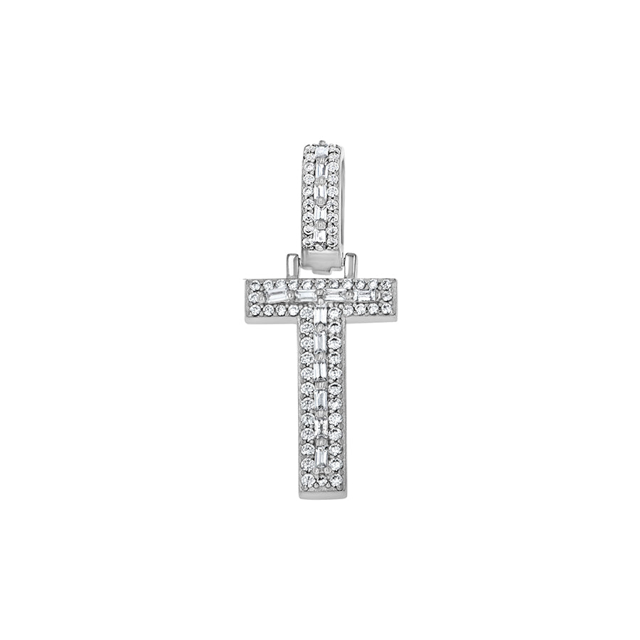 925 Sterling Silver Cz Initial Letter Pendant "T"