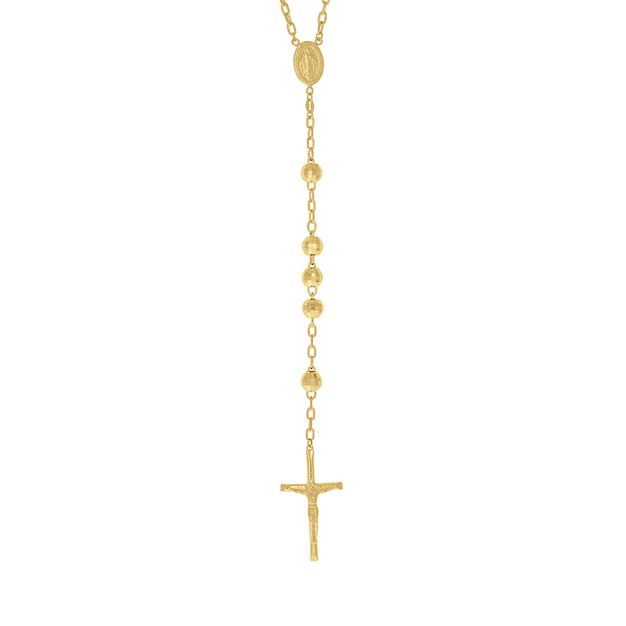 925 Sterling Silver Rosary Yellow 7mm