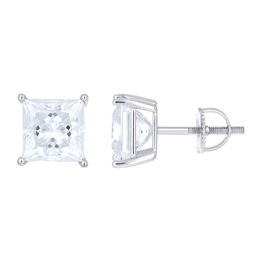 925 Sterling Silver Moissanite Stud Earrings