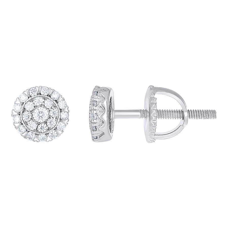 925 Sterling Silver Cz Earrings 8mm