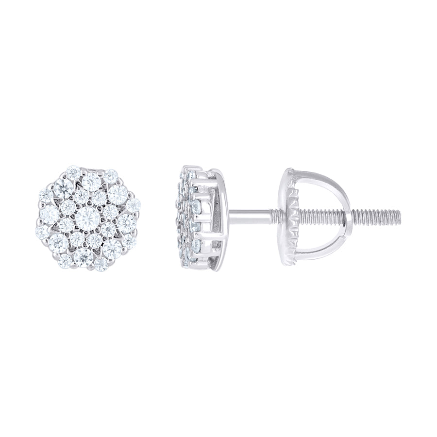 925 Sterling Silver Moissanite Stud Earrings