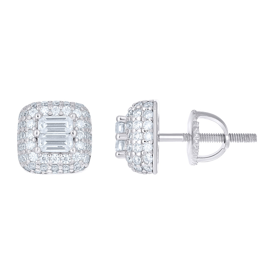 925 Sterling Silver Moissanite Stud Earrings