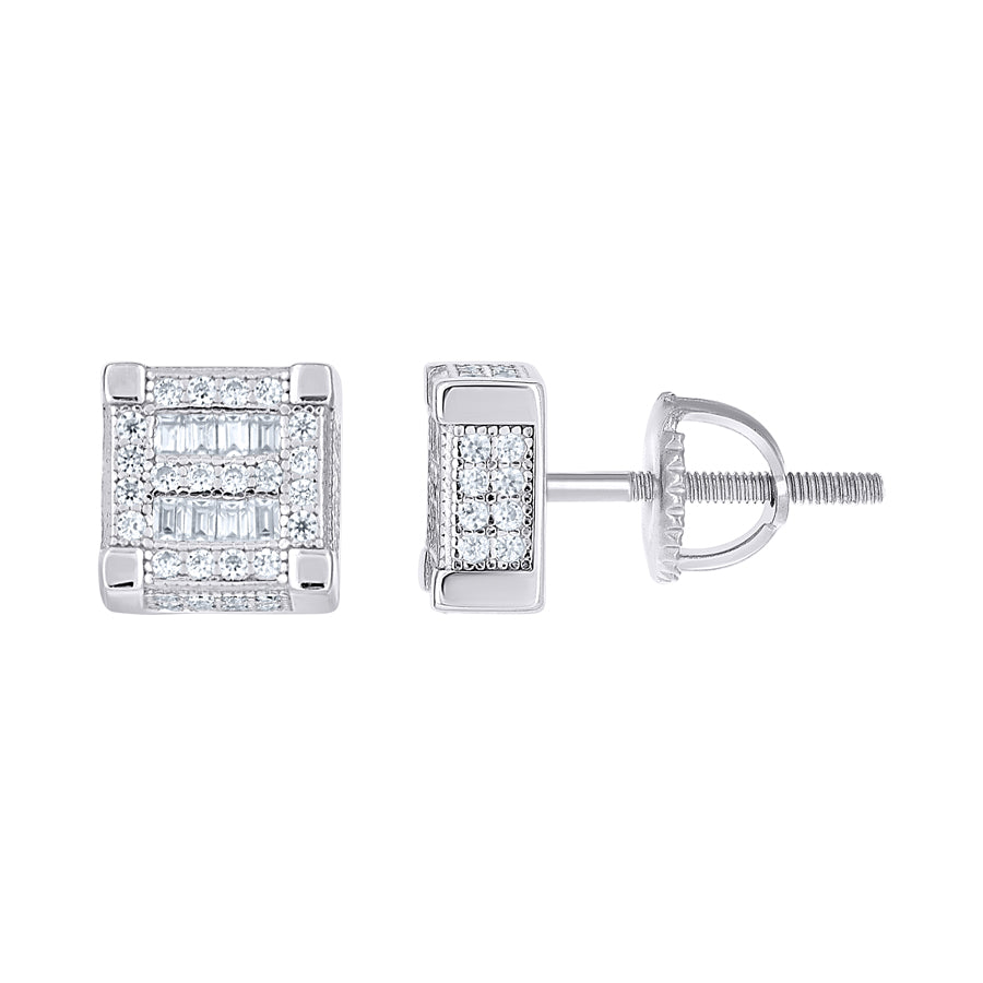 925 Sterling Silver Moissanite Stud Earrings
