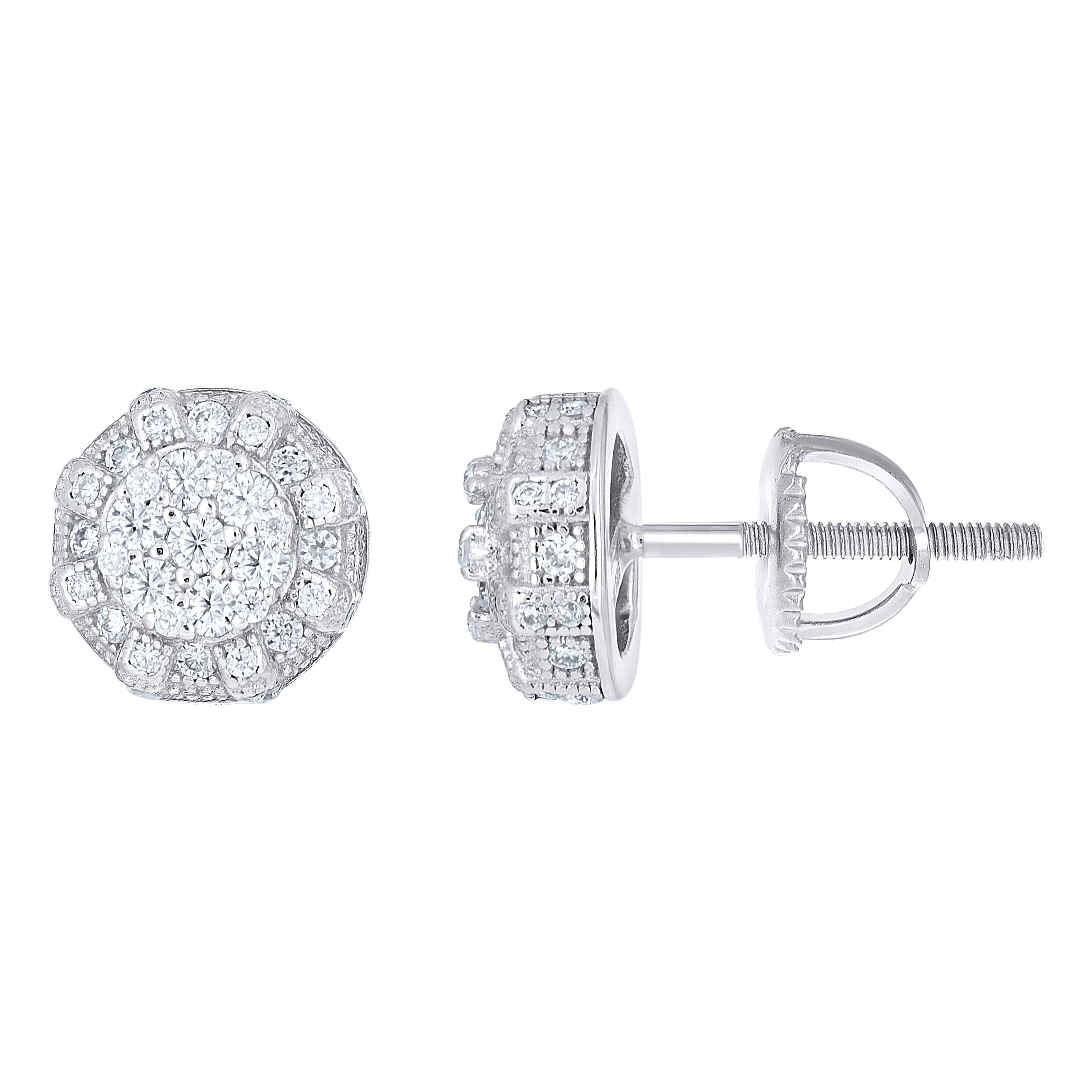 925 Sterling Silver Moissanite Stud Earrings