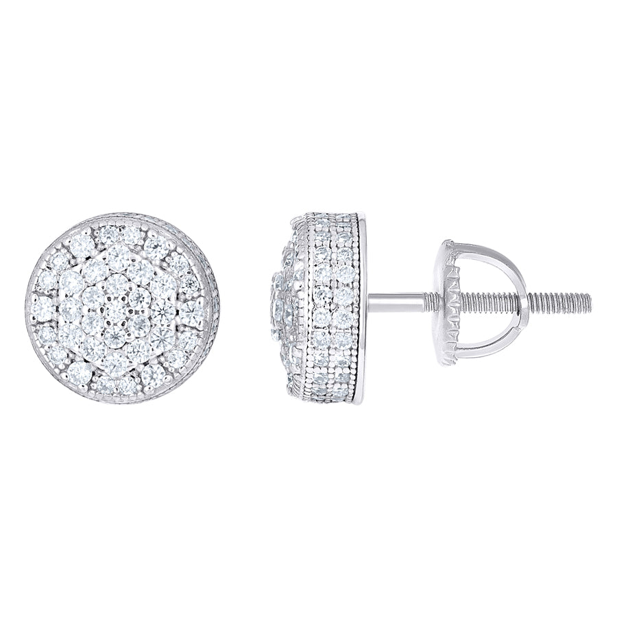 925 Sterling Silver Moissanite Stud Earrings