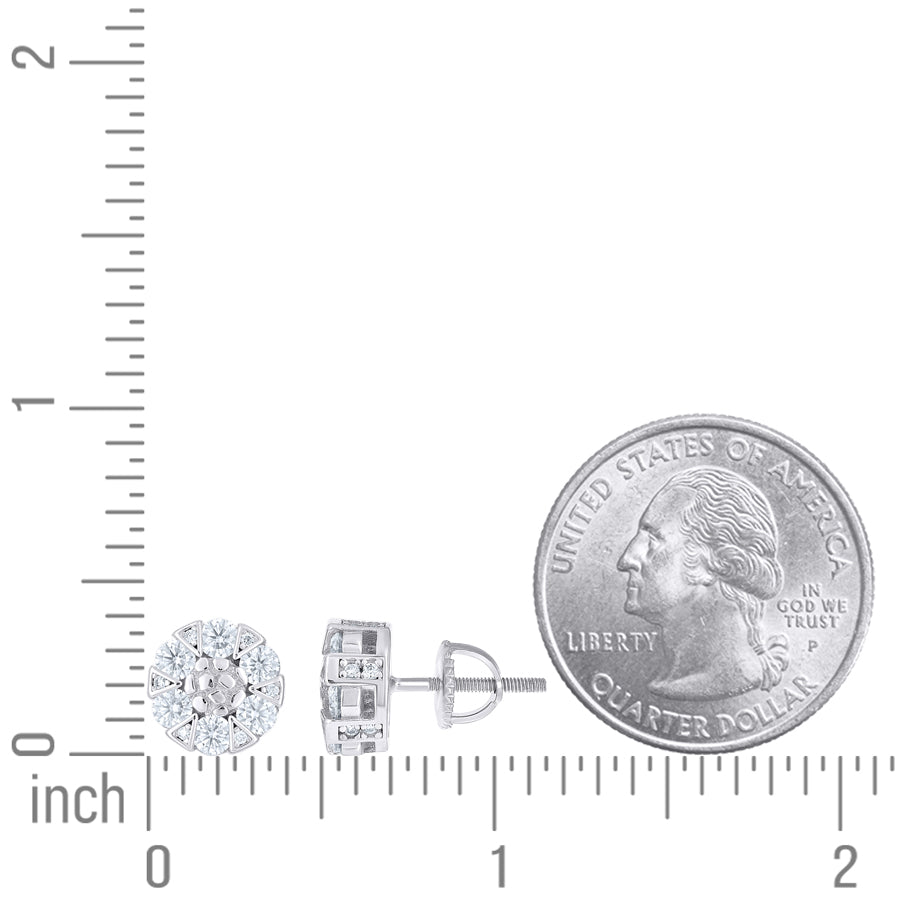 925 Sterling Silver Moissanite Stud Earrings