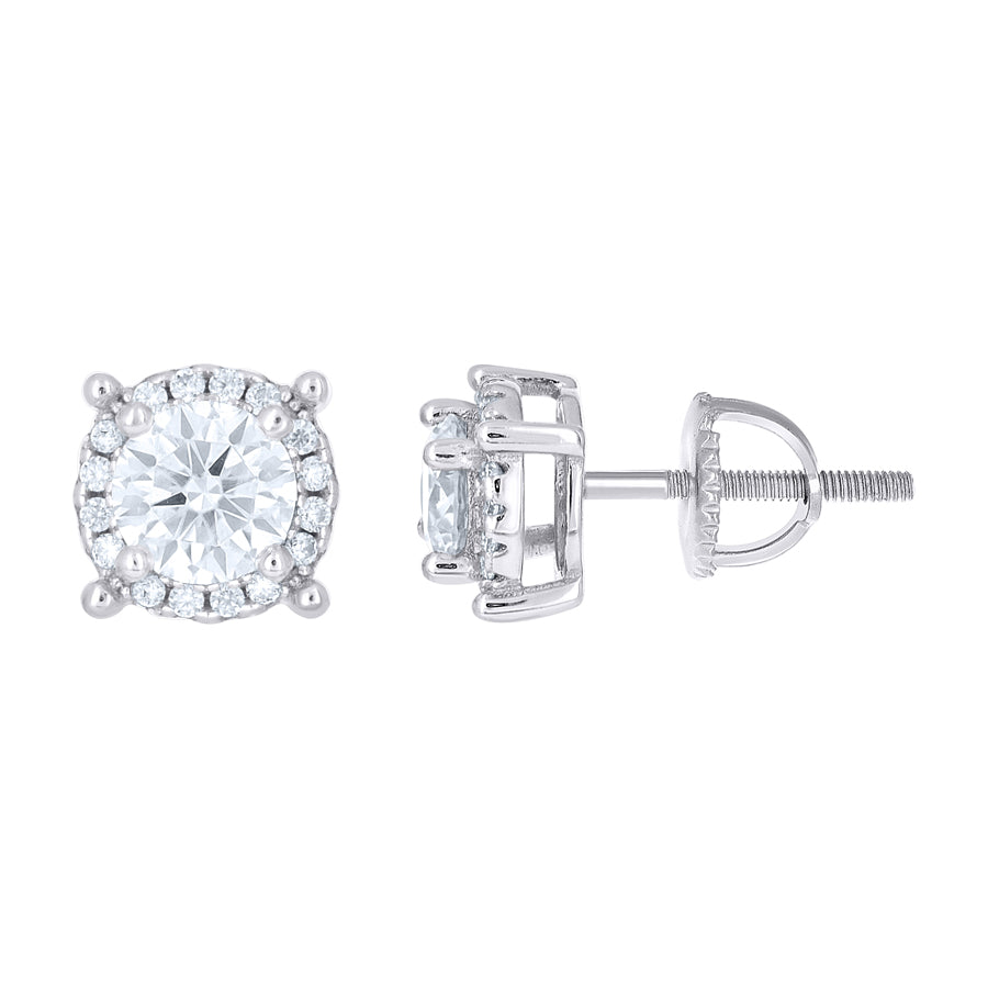 925 Sterling Silver Moissanite Stud Earrings