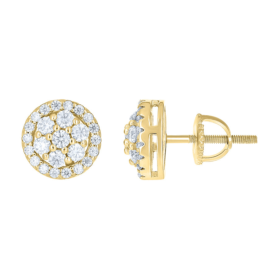 925 Sterling Silver Cz Earrings 10mm