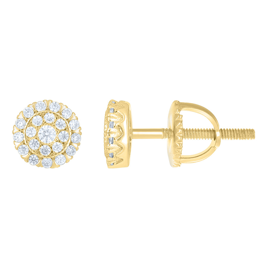 925 Sterling Silver Cz Earrings 8mm