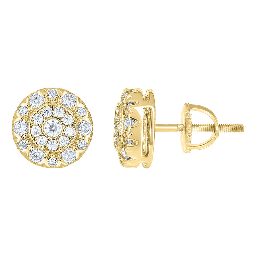 925 Sterling Silver Cz Earrings 10mm