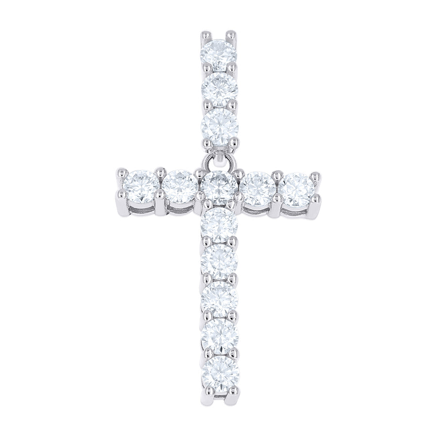 925 Sterling Silver Moissanite Initial Letter T Pendant
