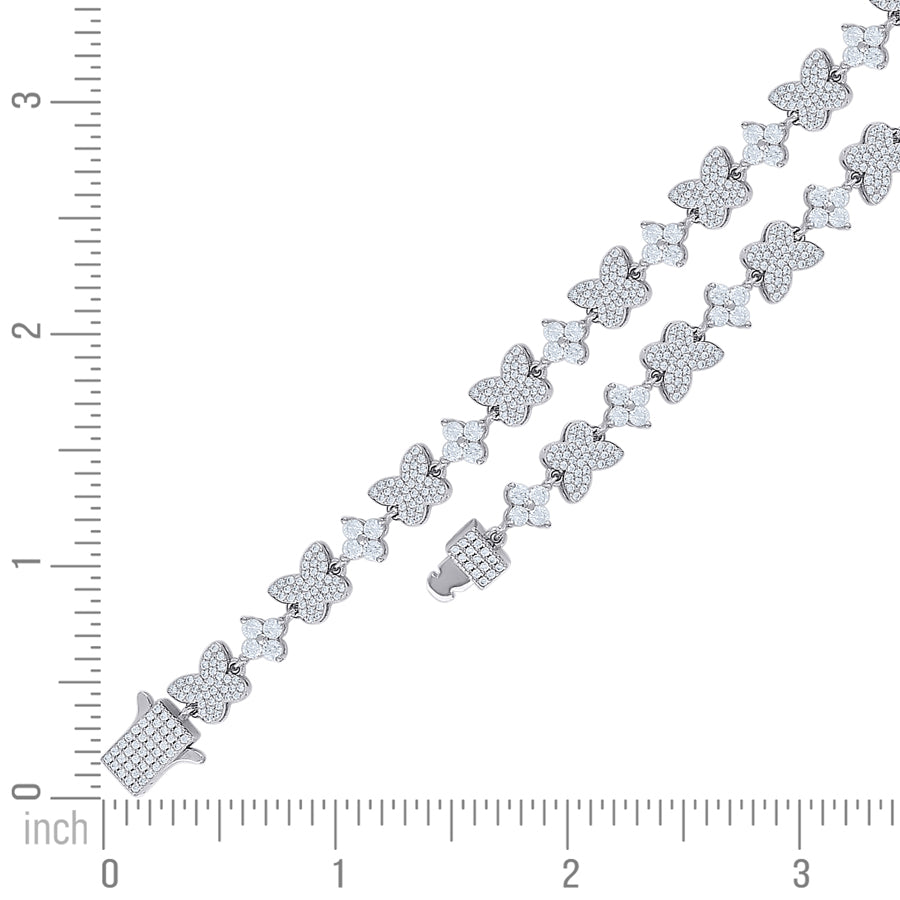 925 Sterling Silver Cz Bracelet 7.25"