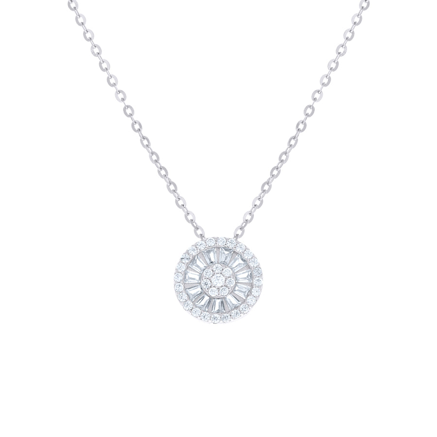 925 Sterling Silver Cz Necklace