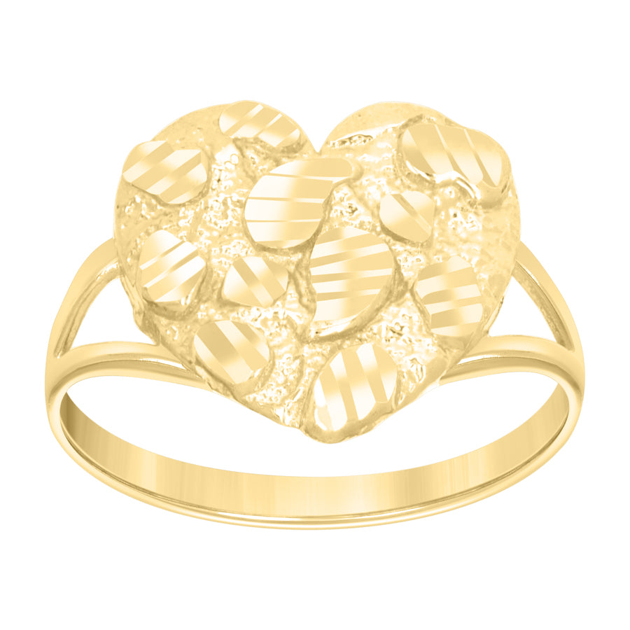 10Kt Gold Heart Nugget Ring
