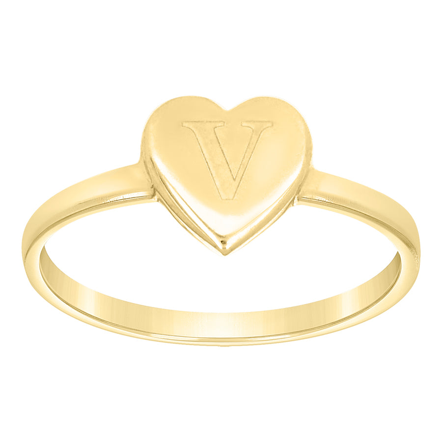 10Kt Gold Ring Letter "V"