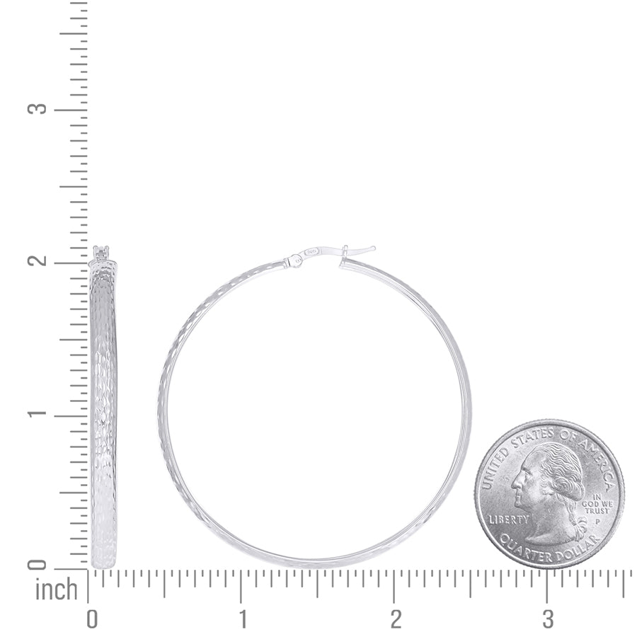 925 Sterling Silver Fancy Dc Earrings Hoop Silver